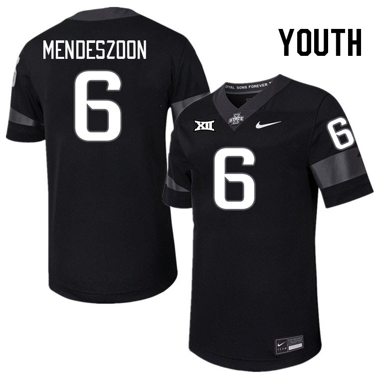 Youth #6 Myles Mendeszoon Iowa State Cyclones College Football Jerseys Stitched-Black